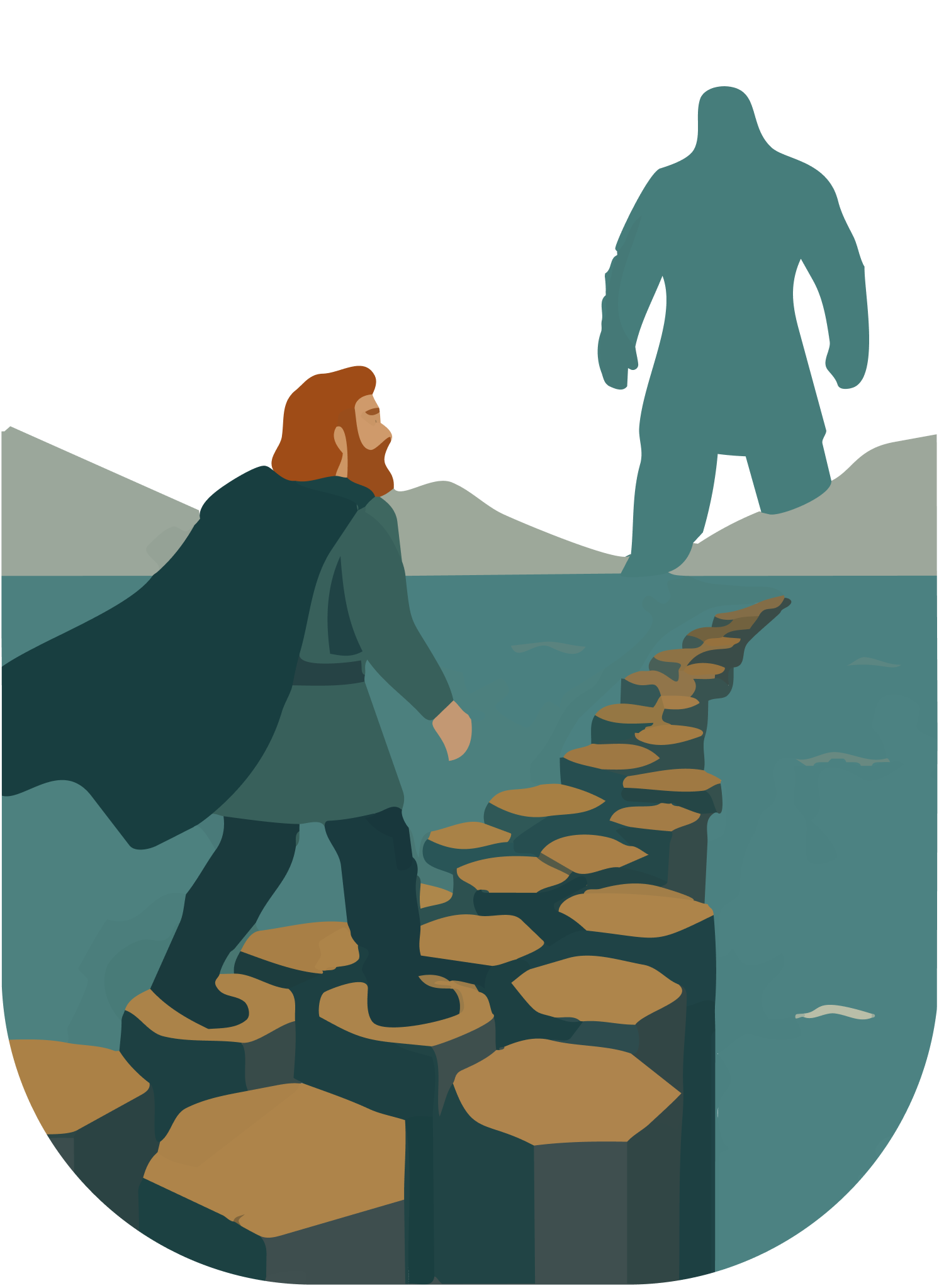 Finn frozen in dread at Benandonner's shadow